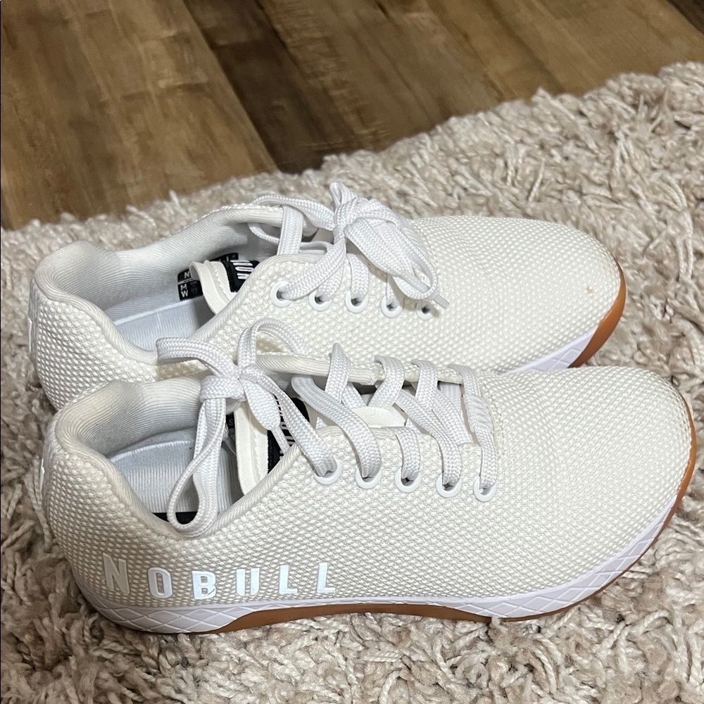 NOBULL White Textured Sneakers with Gum Soles